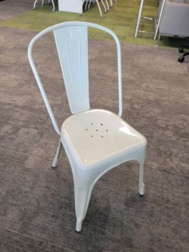 C72819 - White Metal Cafe Chairs