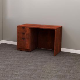 ND23368 - 48x24" Dark Cherry Laminate Desk with B/B/F + Pedestal