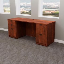 ND23367 - 72x24" Dark Cherry Laminate Desk with B/B/F + F/FPedestals