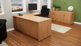 ND23324 - Harvest-Walnut--L-shape Desk