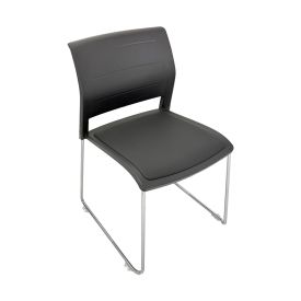 NC72706 - The Kaz Gray Padded Stacking Sled Chair