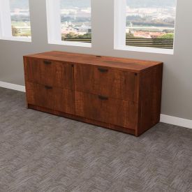 NF7467 - Dark Cherry  Credenza with Dual Laterial Files