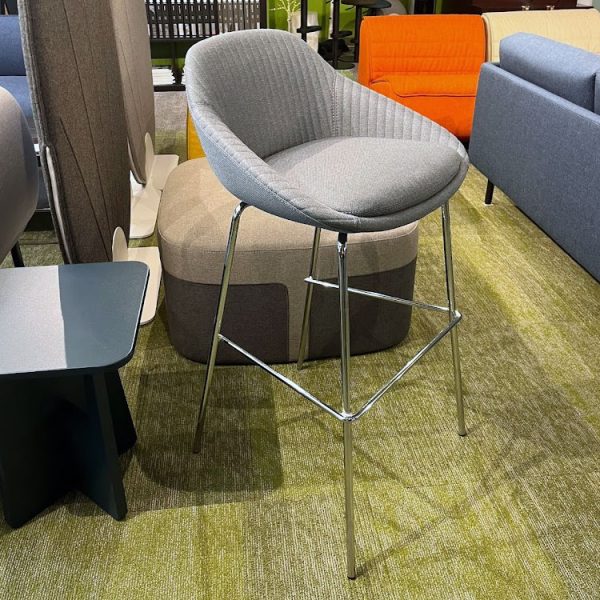 Gray SYS Stool with Post Legs - Image 3